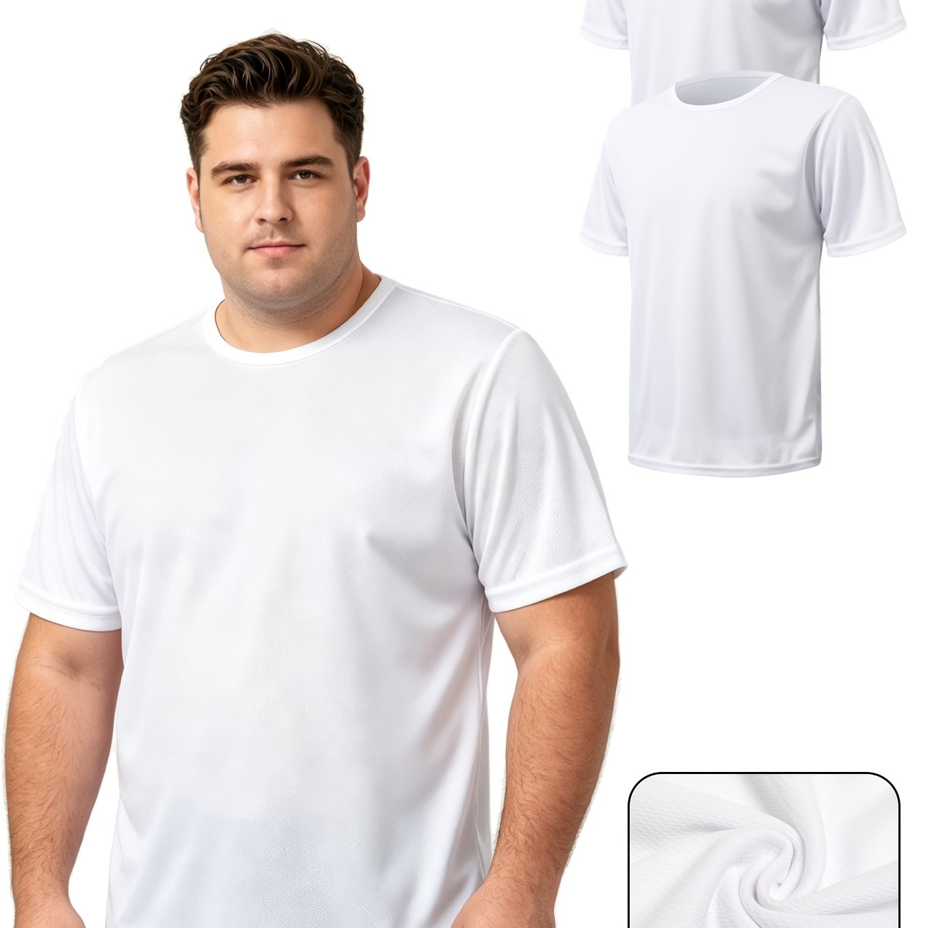 TEMU 2-pc Men's Oversized Solid Color Ultra-thin Quick-dry Fitness Training Sportshirts Casual Fashion T-shirts Lightweight Breathable
