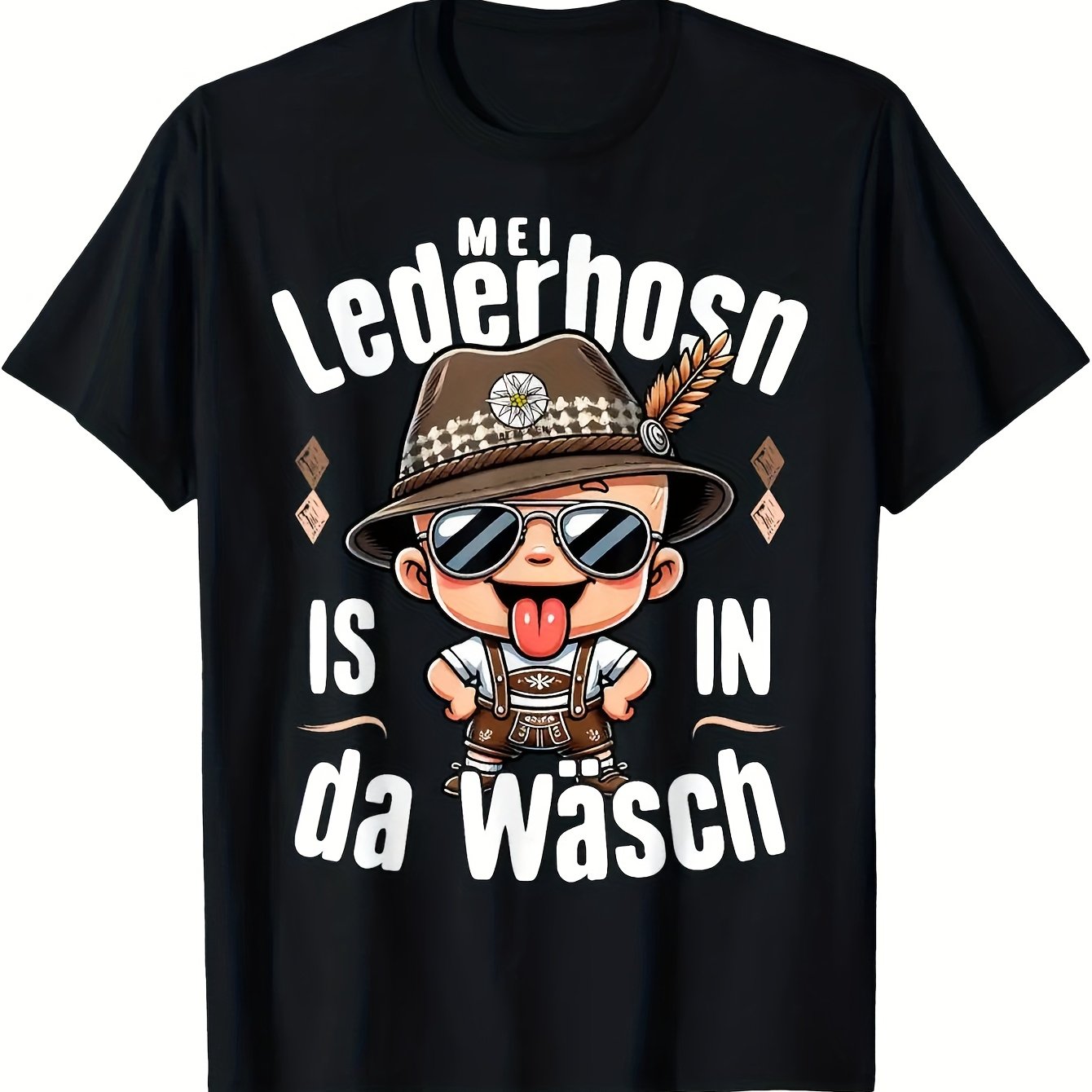 Image of Plus Size Men's Beer Costume Oktoberfest Shirt - Traditional German Party Outfit With Dirndl Hat Graphic - Non-stretch T-shirt For Oktoberfest, Theme Parties & Casual Wear - Wear, Plus Size