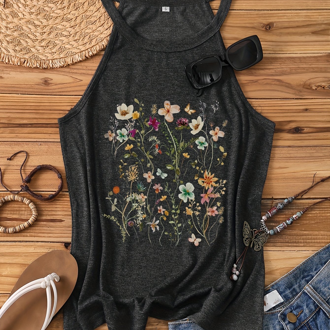 Image of ; Butterflies In Stock Western Fashion Sleeveless Vest Women's Casual Top