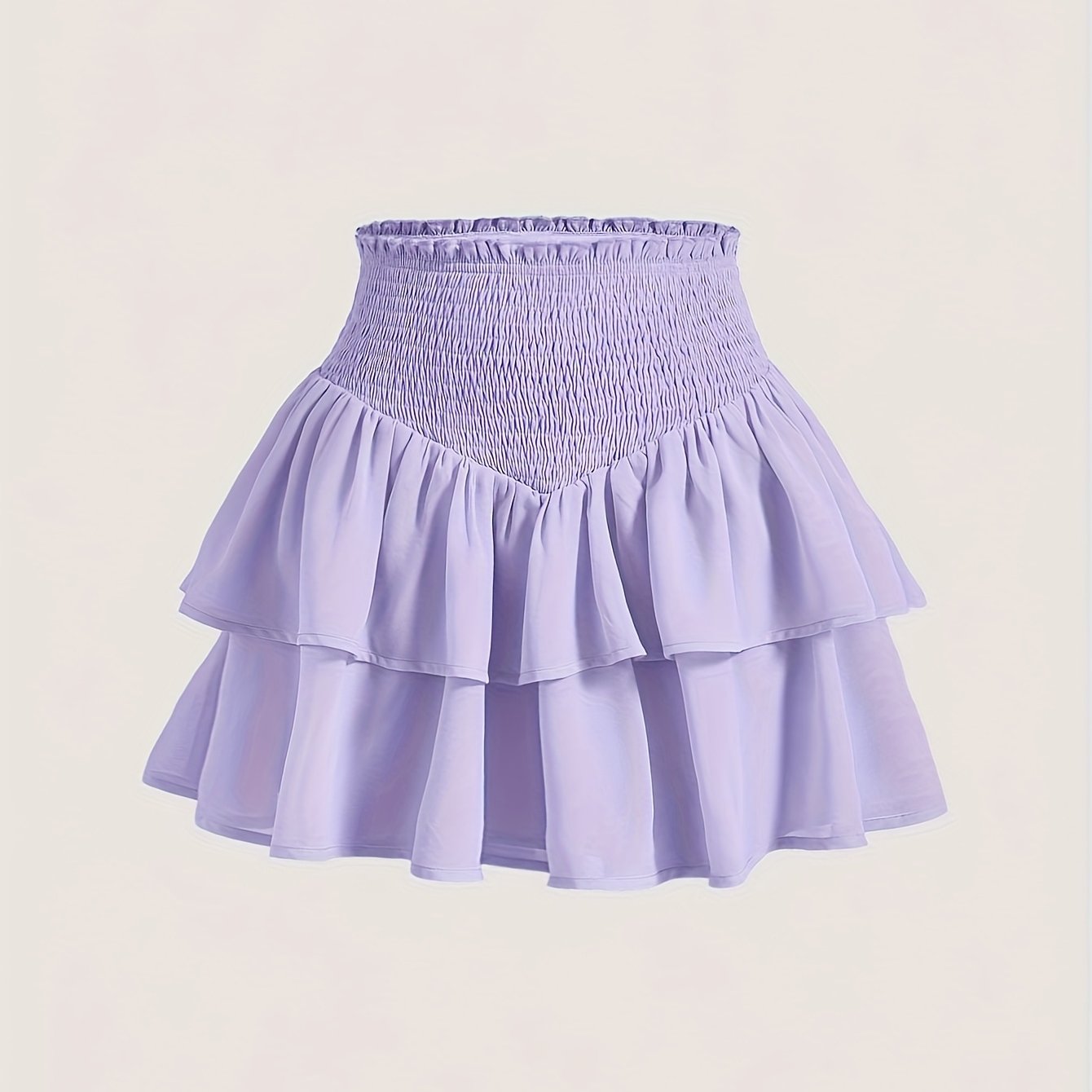 Women's Elegant Cinched Two-tiered Cake Short Skirt
