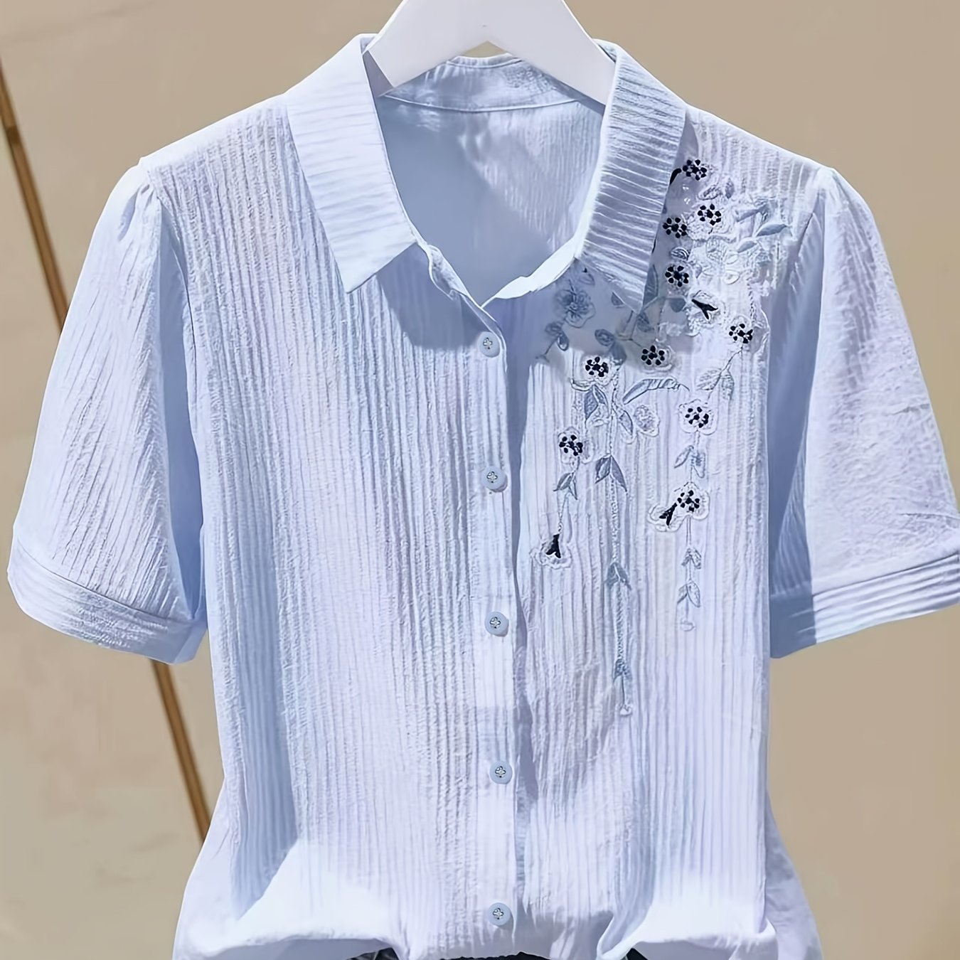 TEMU 【商品名】 ト 気質 半袖シャツ レディース 夏の新作デザイン ファッション ベースレイヤー トップス 万能 ブラウス