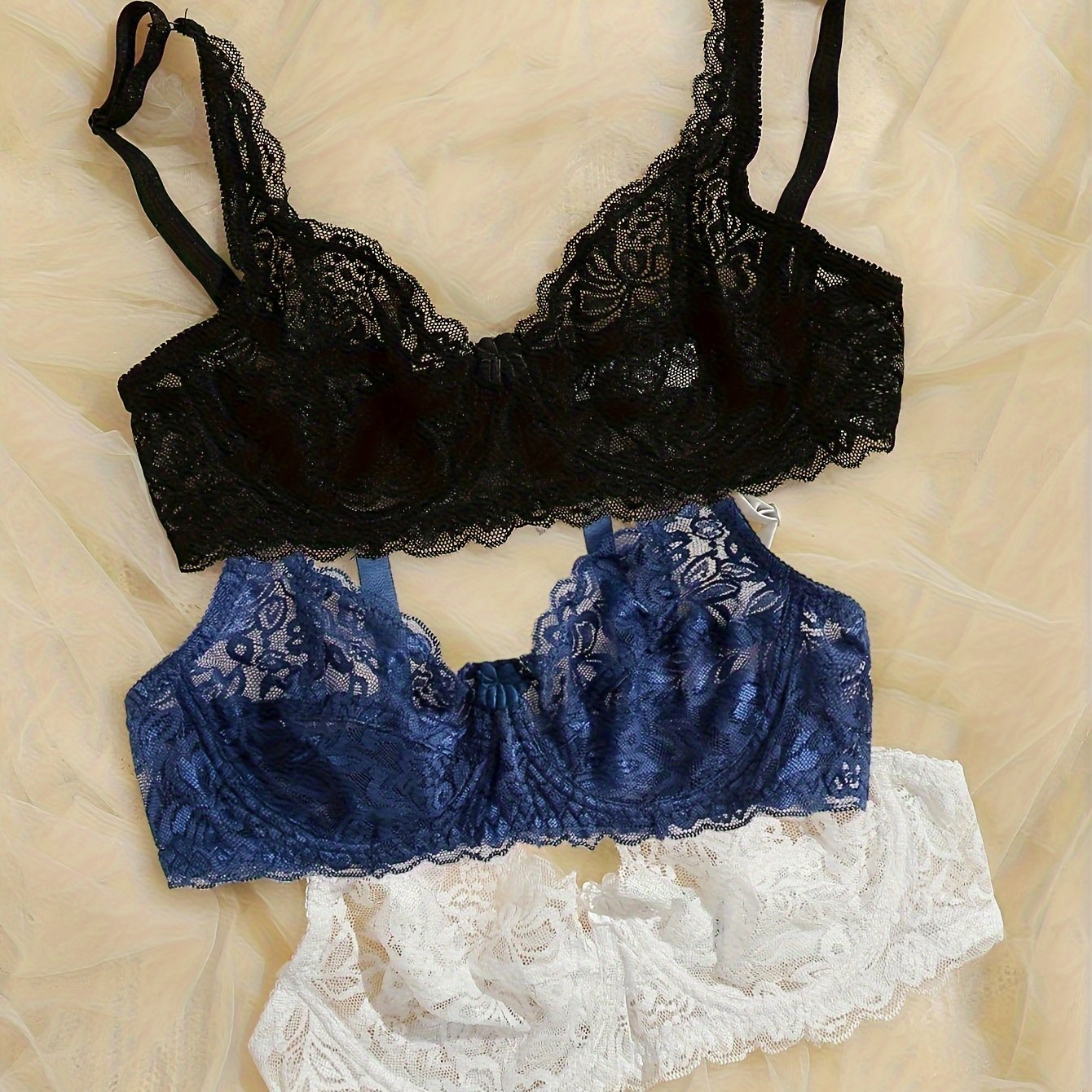 TEMU Women's Lace Bra 3-pack