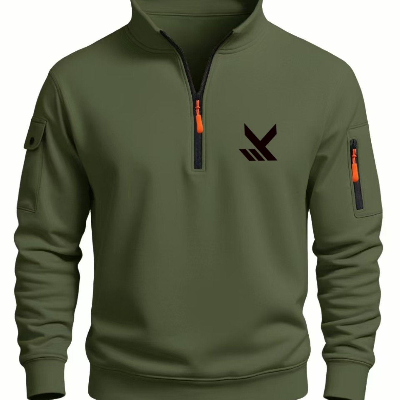 TEMU 2026 Spring/autumn 's Fashion Sweatshirt Men's Trendy Casual Collar Sweatshirt Chest Men's Sweatshirt