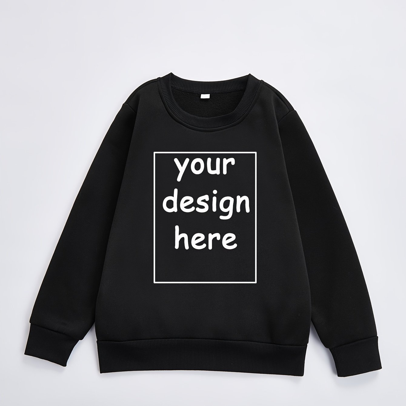 TEMU Customized Pattern Girls Boys Sweatshirt, Long Sleeve Pullover Tops For Personalized Gift, Casual Wear