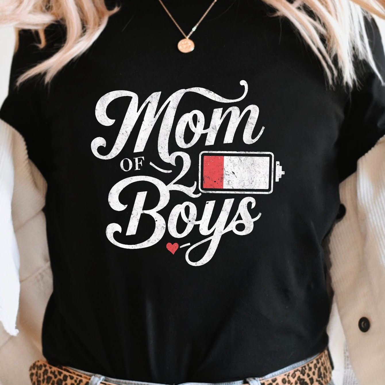 TEMU Mom Of 2 Letter Print T-shirt, Short Sleeve Crew Neck Casual Top For Summer & Spring, Women's Clothing