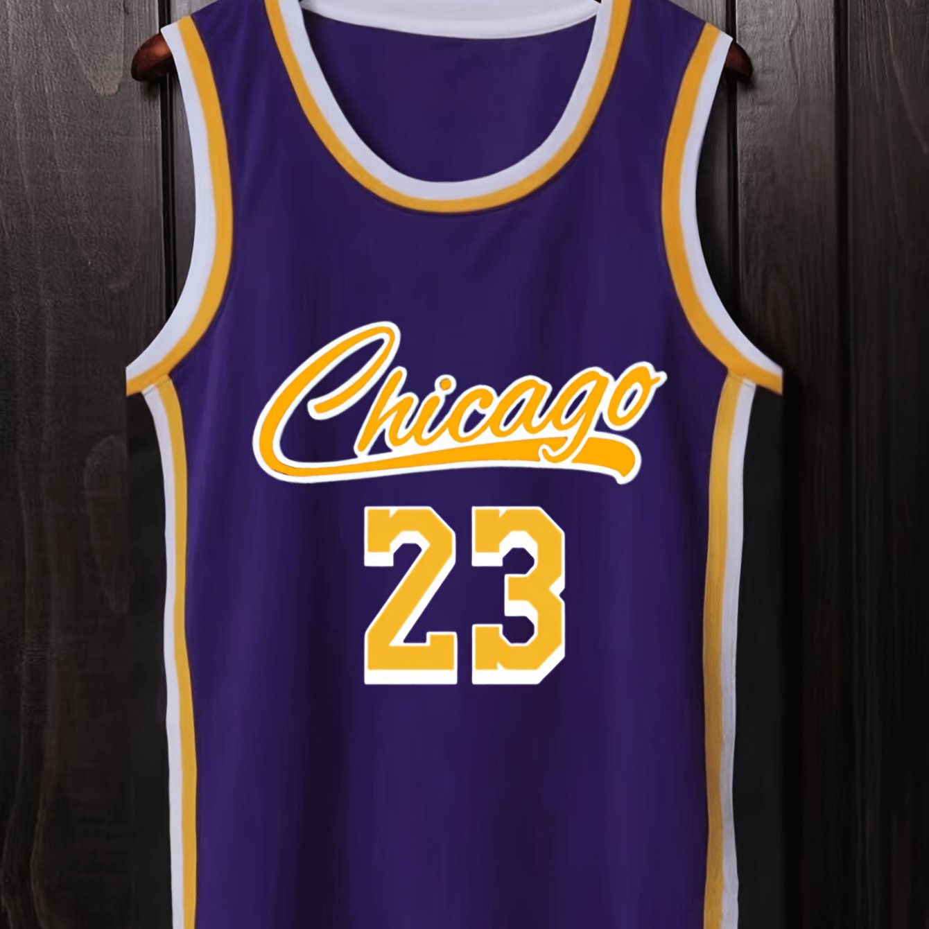 TEMU Purple Basketball Jersey, Sleeveless Sports Training Outfit For Outdoor Activities, Casual Wear, Sports Apparel, Athletic Wear, Lightweight