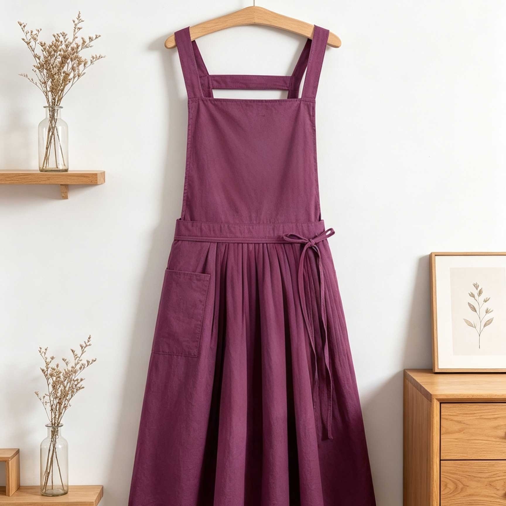 TEMU Ins-style Japanese And Korean Vintage Elegant Apron, Minimalist , Elegant And High-end, Artist Painting Apron Shirt, Cafe Baking Workwear,