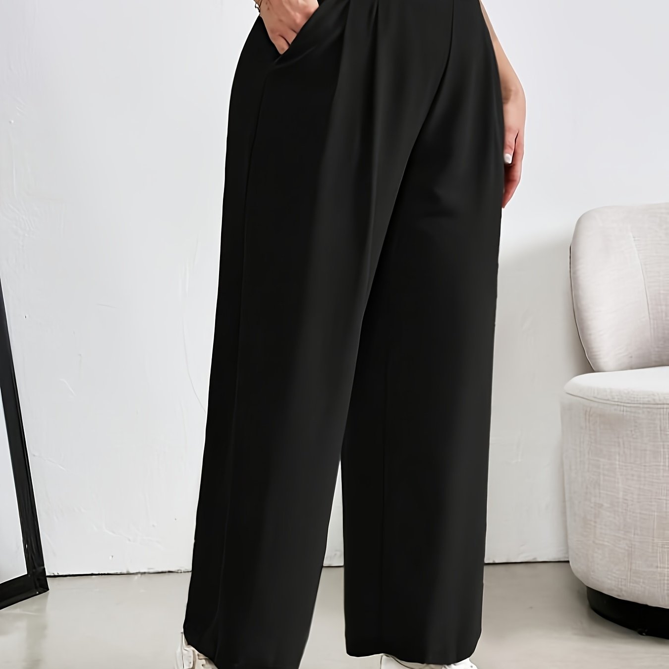 E-shop Plus Size - Plus Size - Plus Size Elegante Damen High-Waist Wide-Leg Hose