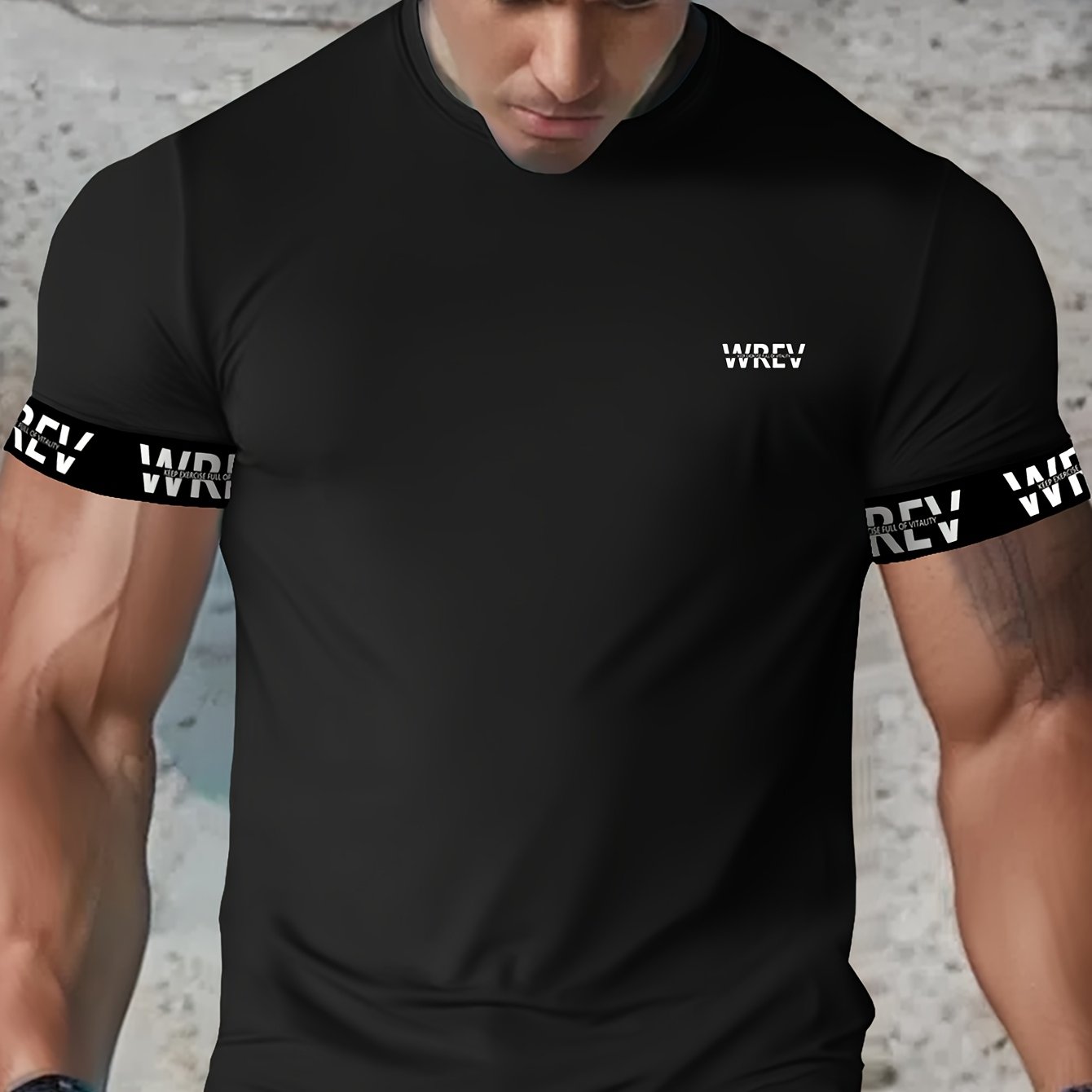 TEMU メンズ スポーツ半袖Tシャツ フィットネ 夏用 軽量 速乾 トレーニングジムウェア おしゃれで斬新な袖口デザイン スポーツウェア・ホームウェア