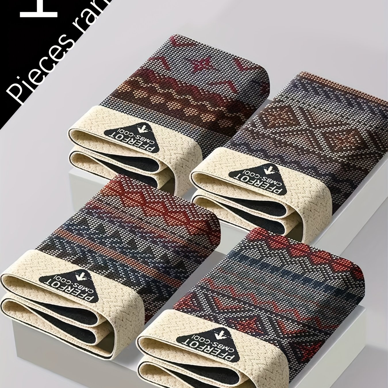 TEMU Random 1pc Pc Of Men's Printed Boxer Briefs, -cut Underwear, Ethnic- Design, Letter Waistband Print, Comfortable And Soft