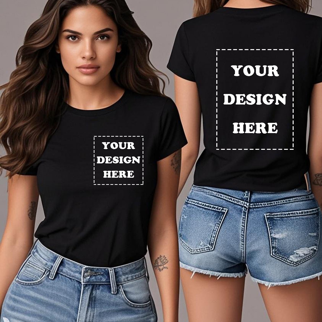 TEMU Women's Custom T-shirt - Personalized Front - Soft Fabric Personalized Tee - Ideal For Corporate Events, Parties, Gifts - Add Your Own Graphic