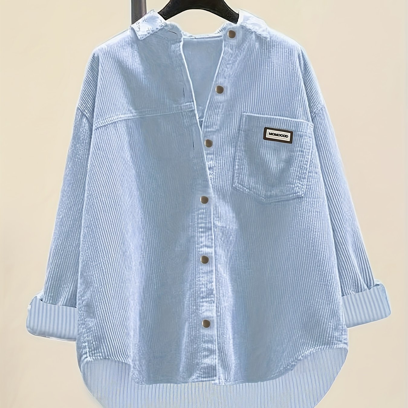 TEMU Loose Button- Casual Shirt With