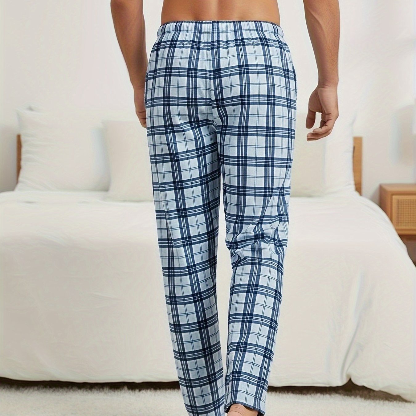 TEMU Men's Casual Minimalist Style Drawstring Lounge Pants, Plus Size