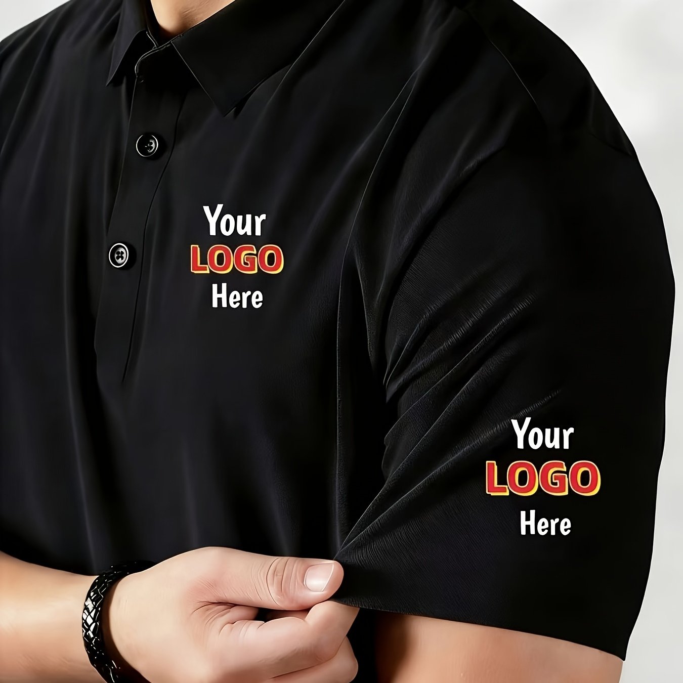 TEMU Men's Custom Shirt Short Sleeve T-shirt, Personalized Pattern Logo Customization, Comfortable Stretch, Summer Trendy Tee, Casual Clothing,