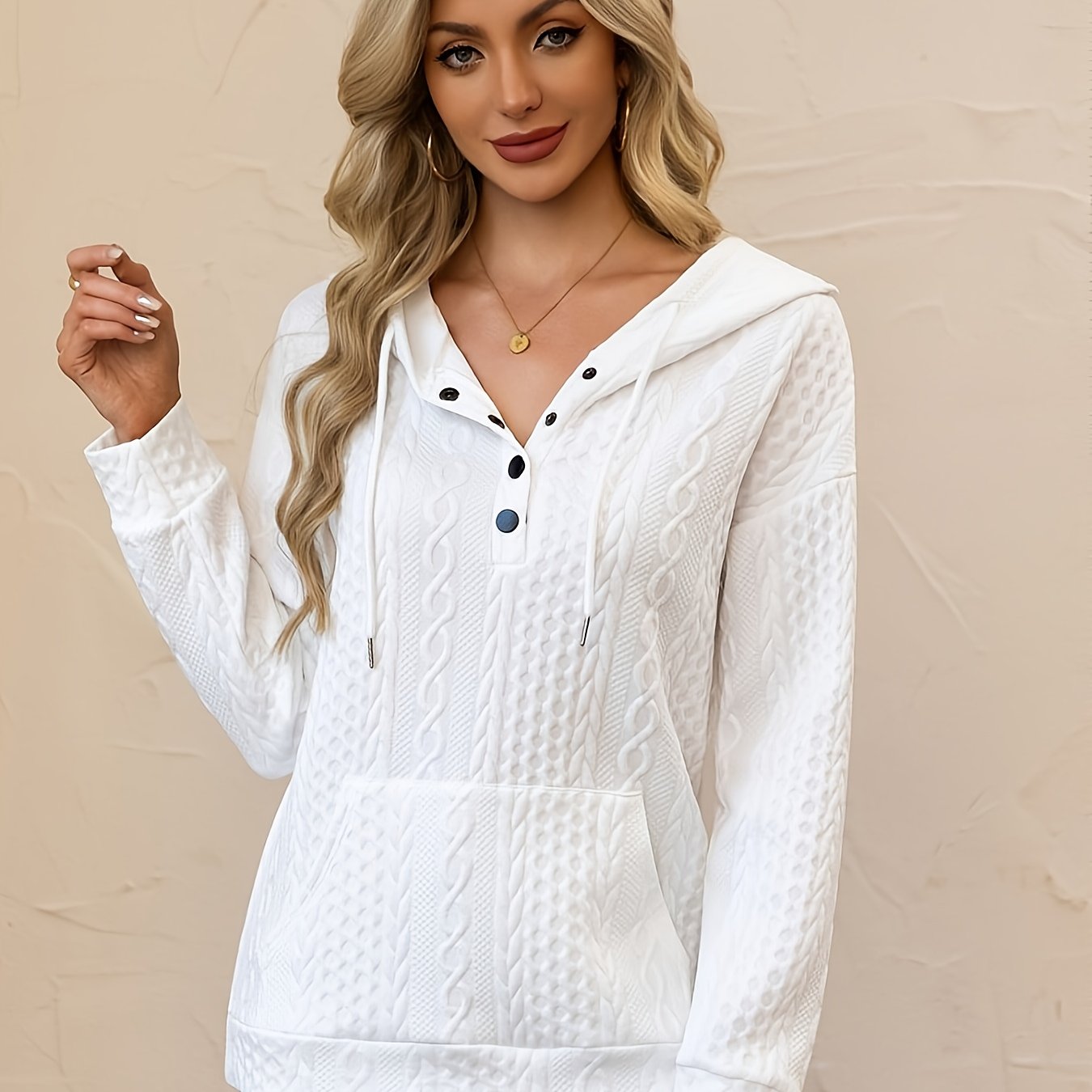 European And Women's Hooded Drawstring Sweatshirt