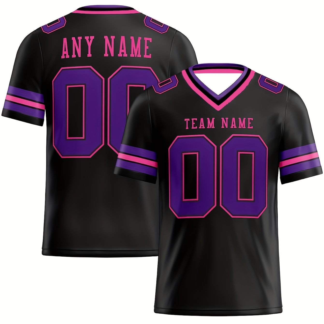 TEMU Men's Custom V-neck T-shirt Jersey - Personalized Team Jerseys
