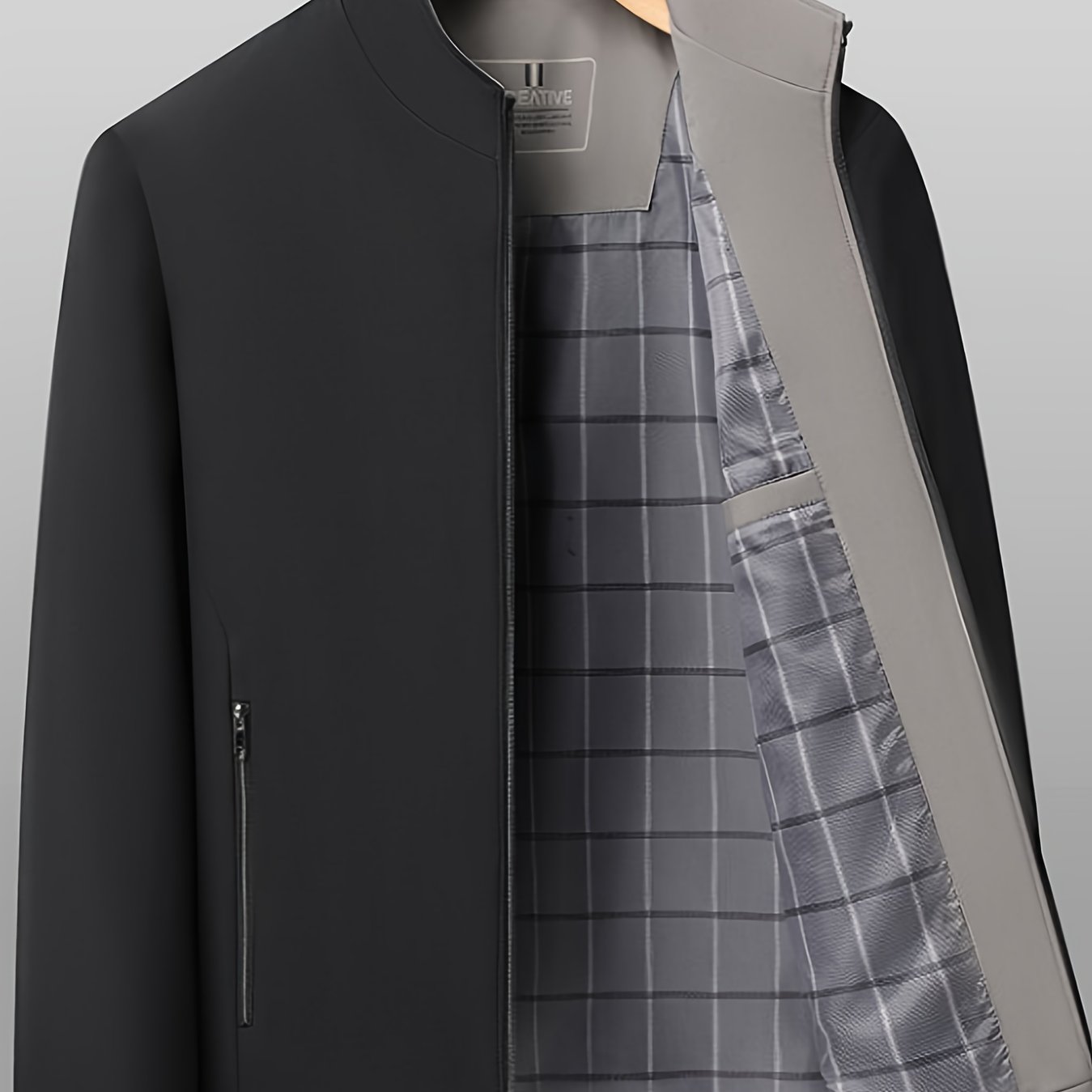 TEMU Chaqueta de negocios para hombre, diseño ejecutivo de color sólido, cuello pequeño, corte elegante y versátil, ideal para y otoño