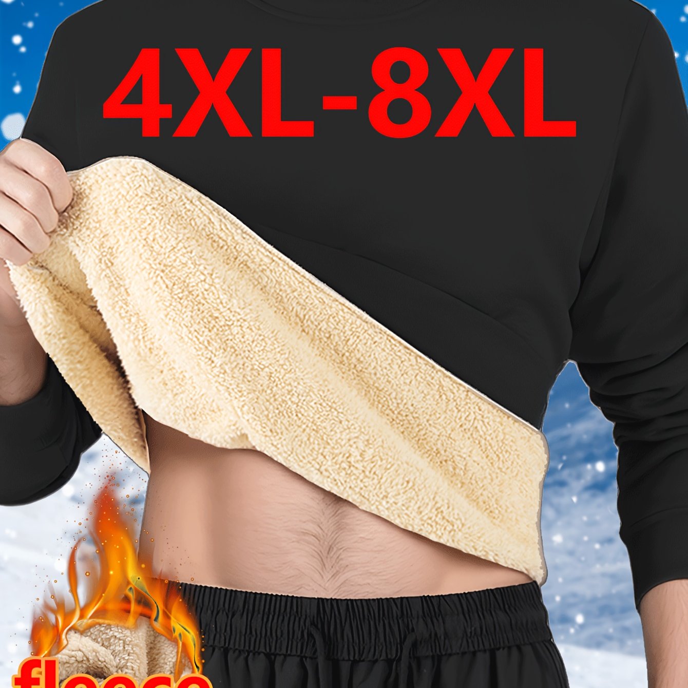 TEMU [4Xl-8Xl] Felpa da larga e allargata con - - Top a maniche lunghe in pile - Maglietta base basic /inverno - e confortevole - Adatta per uscite