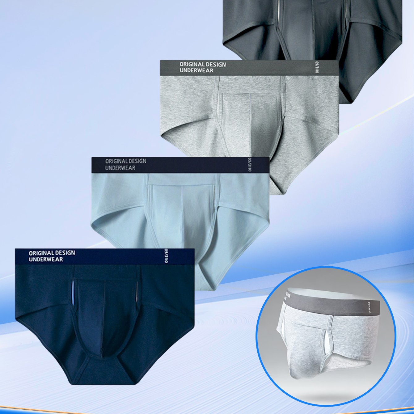 TEMU 4pcs Solid-color Men's 95% Cotton Underwear Set Mid-rise Men's Briefs, Casual Breathable Boxer Briefs, Comfortable Elastic Trunks, Briefs.
