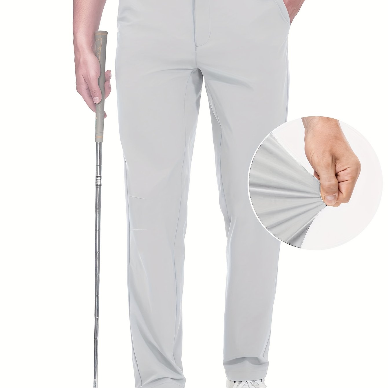 TEMU Spring Summer Men's Elegant Golf Trousers, Men's Casual Athletic Pants, Men's Athletic Outdoor Trousers, Multi-pocket Pants With 4 Pockets, Nylon And Spandex Super Comfortable High-elastic Fabric