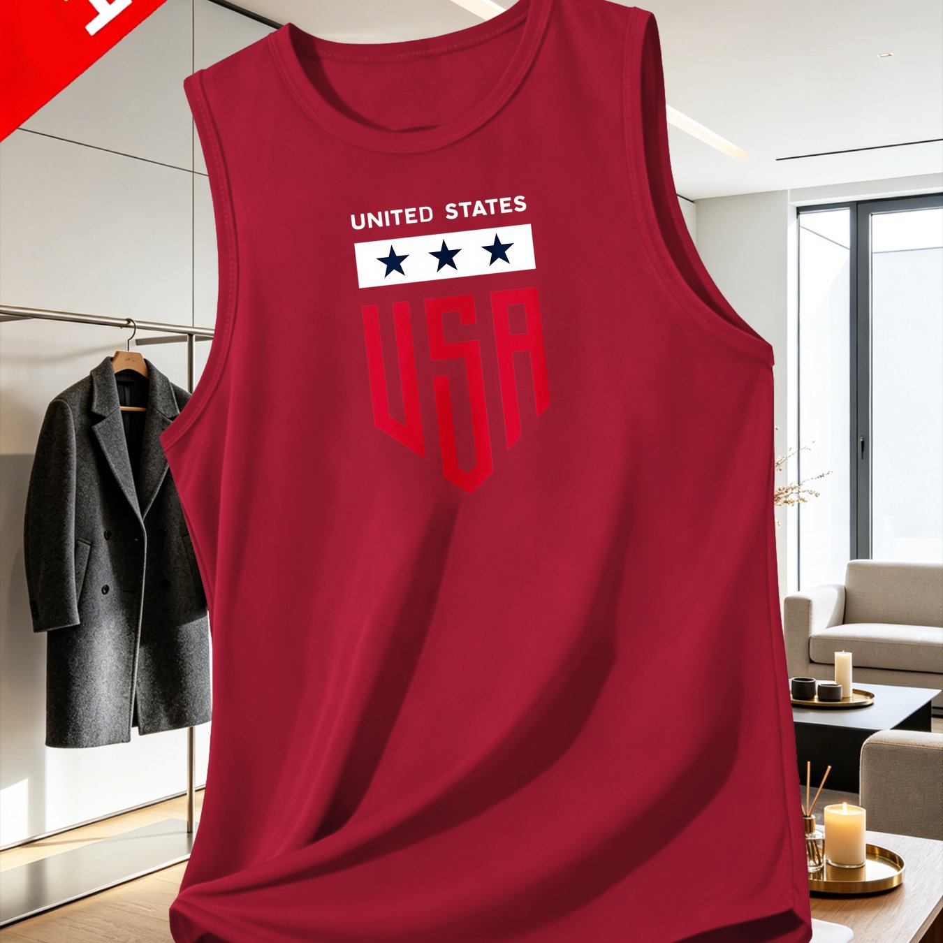 TEMU Men's Casual Vest, Summer Fashion Print Vest, Breathable Sweat-absorbing Sleeveless Top, Casual Fitness All-match Vest, Sweat-resistant