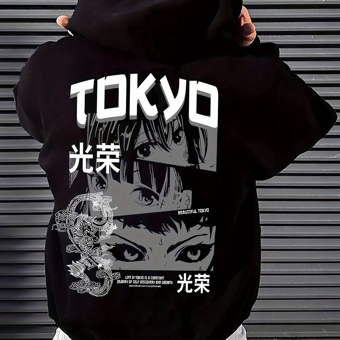 TEMU Kourrter 2024 Autumn/winter Trendy Printed Hooded Sweatshirt