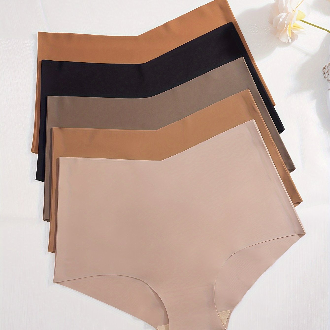 TEMU 5pcs High Waist Briefs, & V-shaped Intimates Panties, Women's Lingerie & Underwear