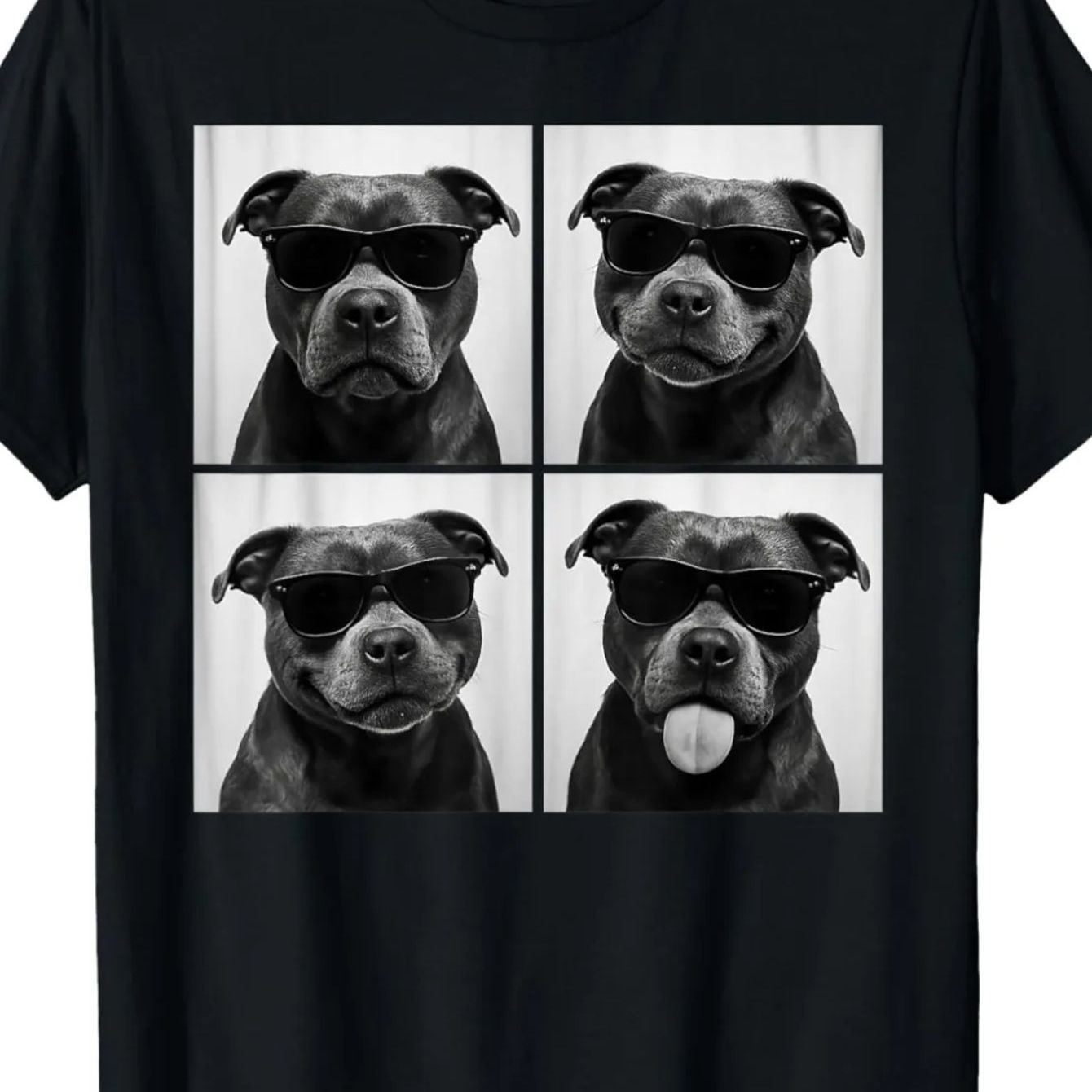 TEMU Funny Staffordshire Bull Terrier Lover Cute Dog Photo T Shirts Men Cotton Humor Streetwear Short Sleeve Unisex Loose Clothing