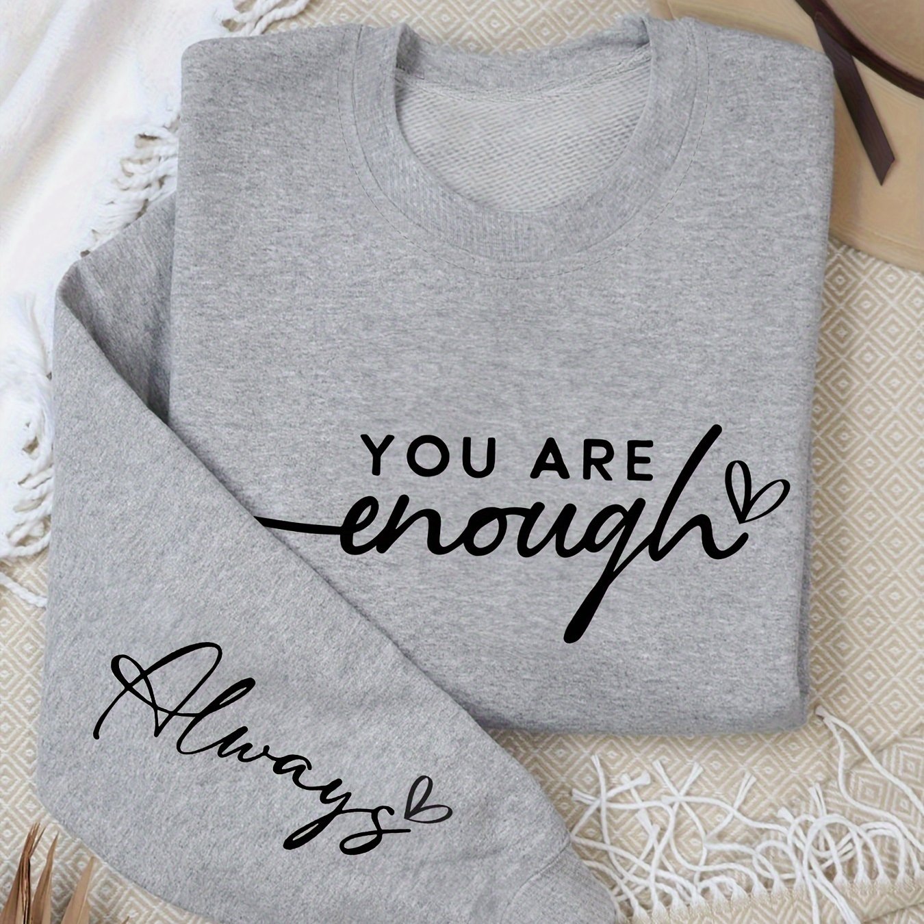 TEMU Graphic Print Sweatshirt, Crew Neck Casual Sweatshirt For Fall & Spring, Women's Clothing