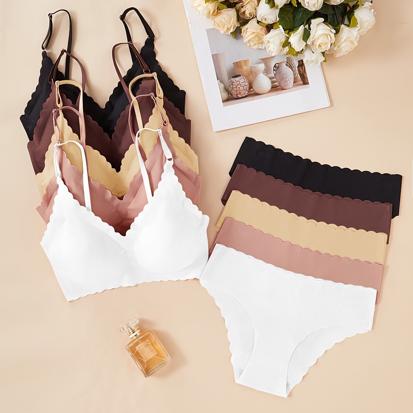 E-shop 10er-Pack Elegantes, nahtloses Damen-BH-Set