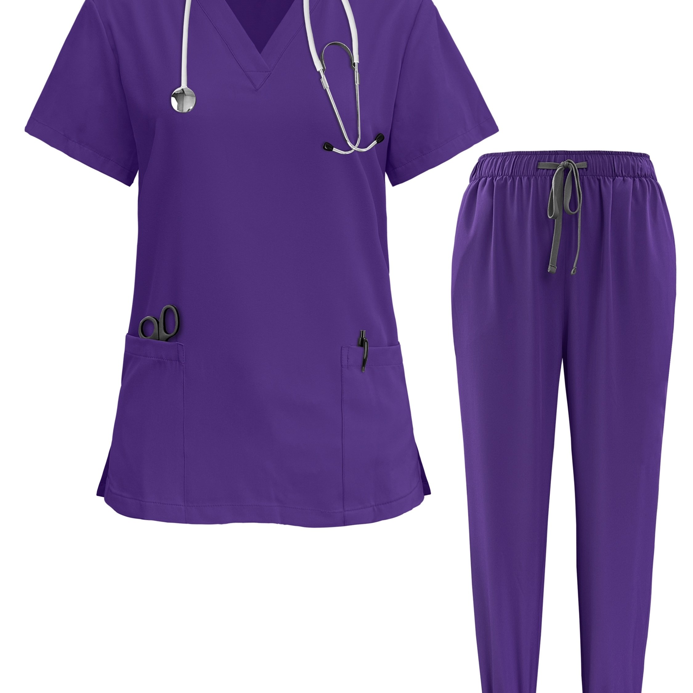 TEMU Ensembles de Blouses Médicales Femme Slim Fit - Accessoires Infirmiers, Tenues Chirurgicales, Robes d'Hôpital, Clinique Dentaire, Salon de