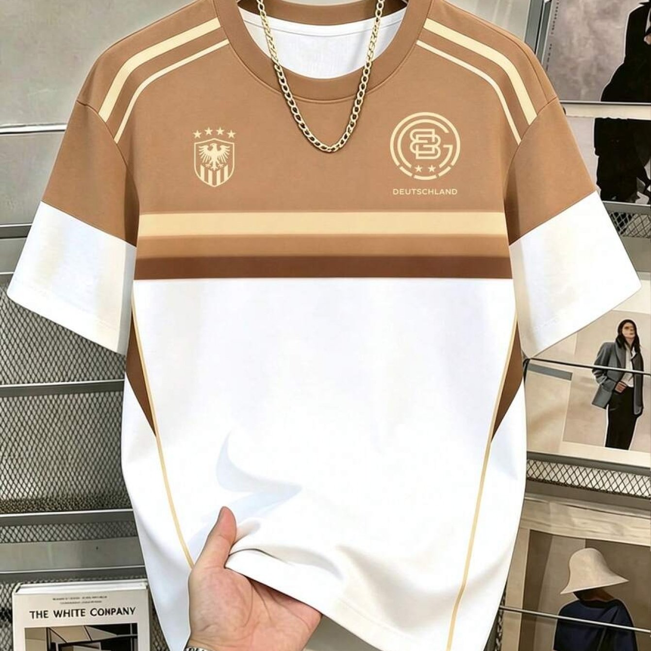 TEMU Men's Round Neck Color-block Letter Versatile Short Sleeve T-shirt, Suitable For Watching Sports, Summer Outing Breathable Quick-dry Cool [ - No