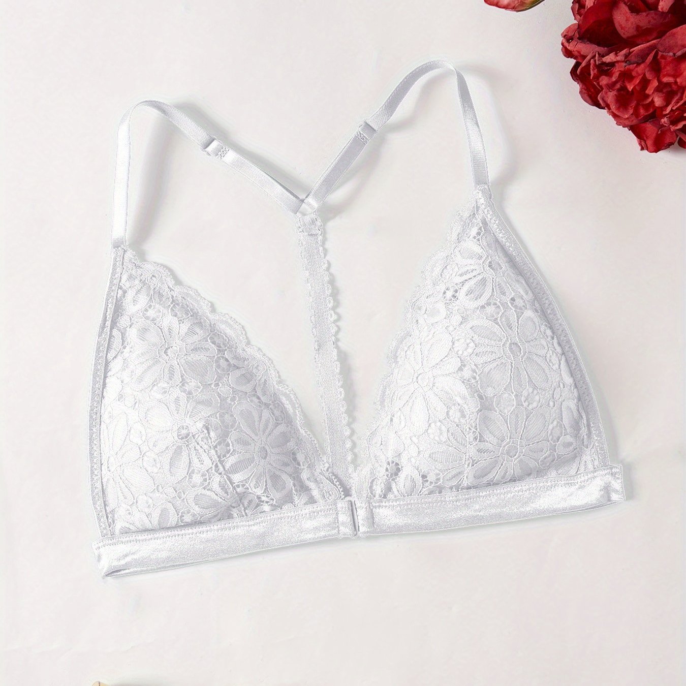 E-shop Push-up-BH für Damen mit Vorderverschluss, französische Spitzen-Unterwäsche ohne Bügel, die das Dekolleté , kleine Brüste hebt Durchhängen