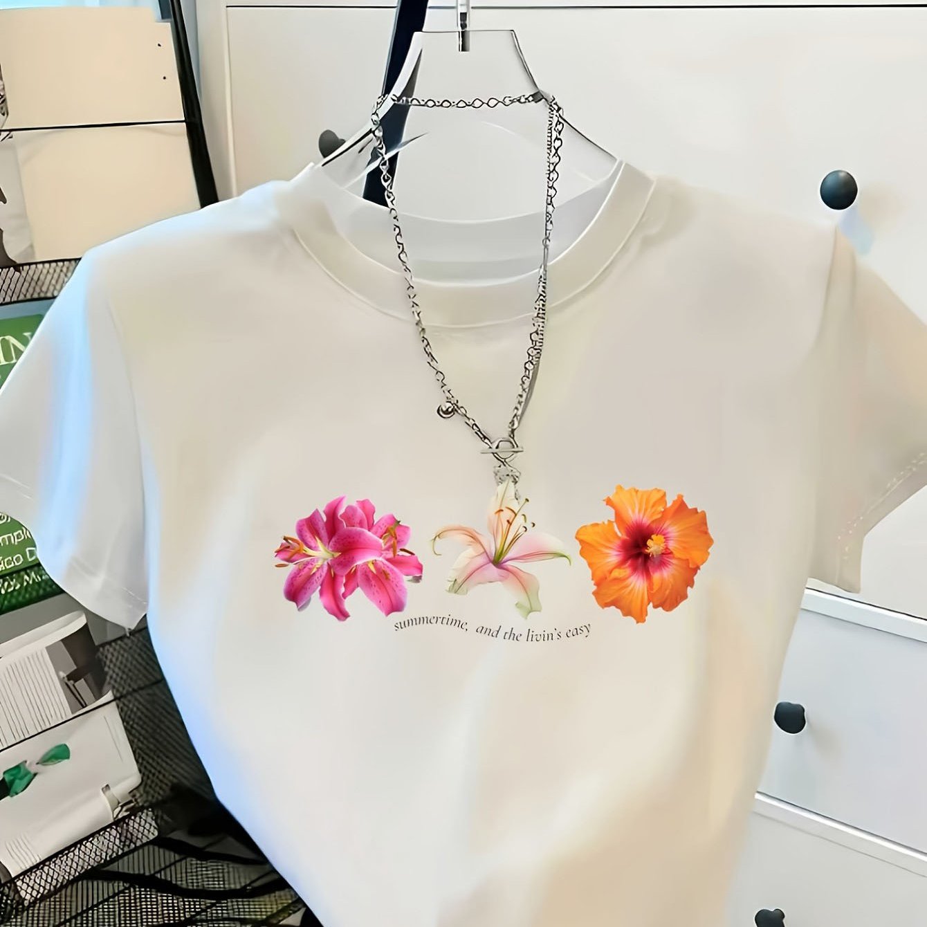 TEMU Novedad /Verano 2026 Camiseta de manga corta tipo tubo estilo Y2K para mujer - Estampado geométrico único - Estilo y - versátil - Top casual -