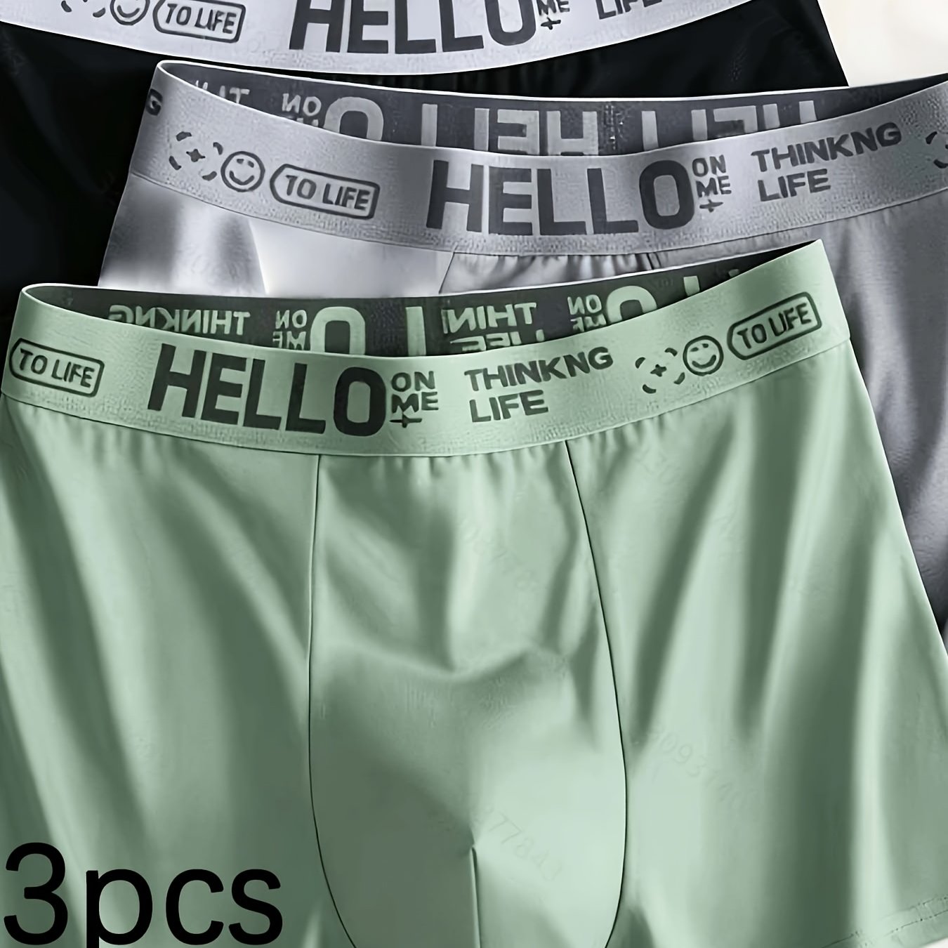 TEMU Random 3pcs Breathable Soft Men's Boxer Briefs, -friendly, Moisture-wicking, , Zero-restriction, Breathable Design, Easy To Rotate And Wash