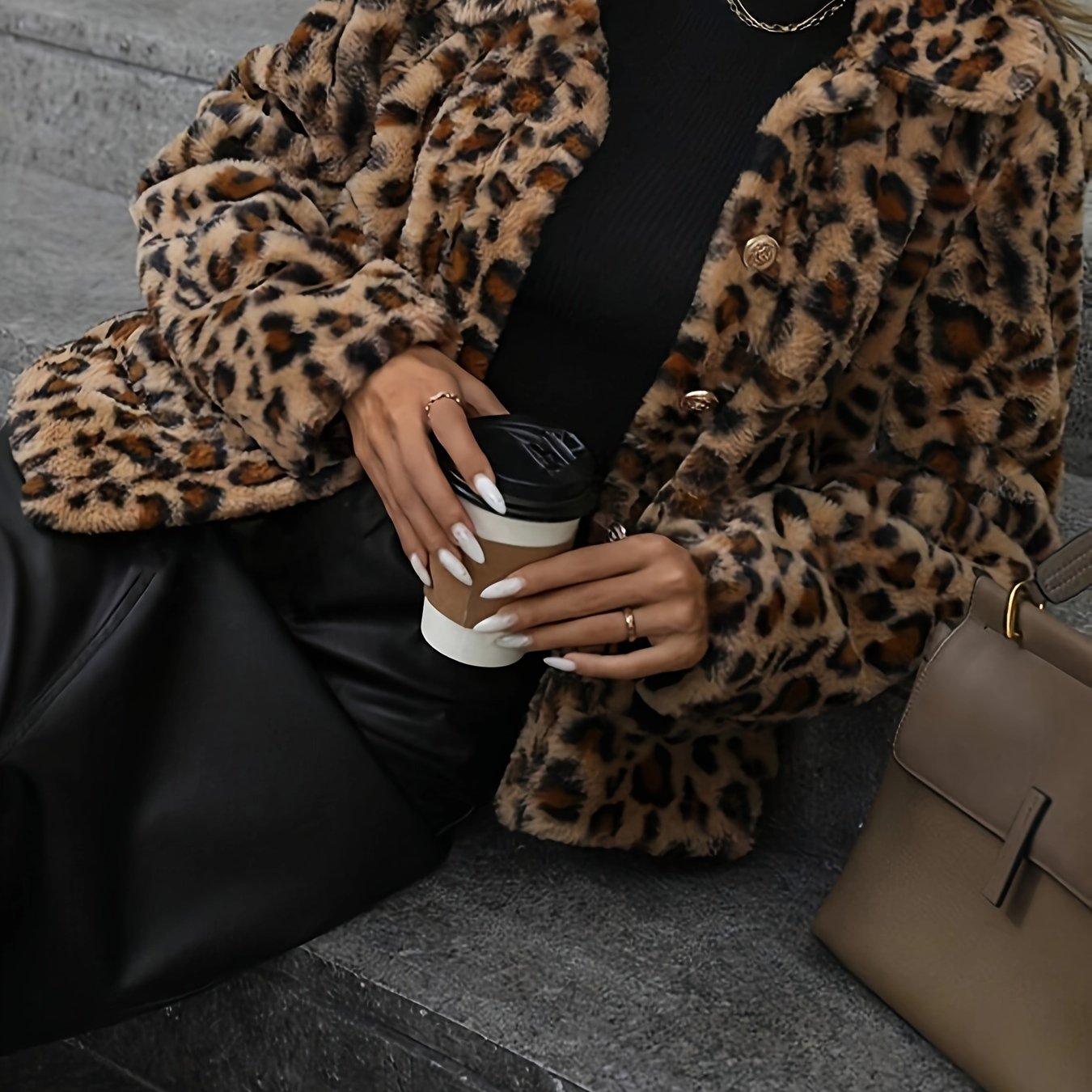 Image of Women's Leopard Print Short Cardigan Jacket