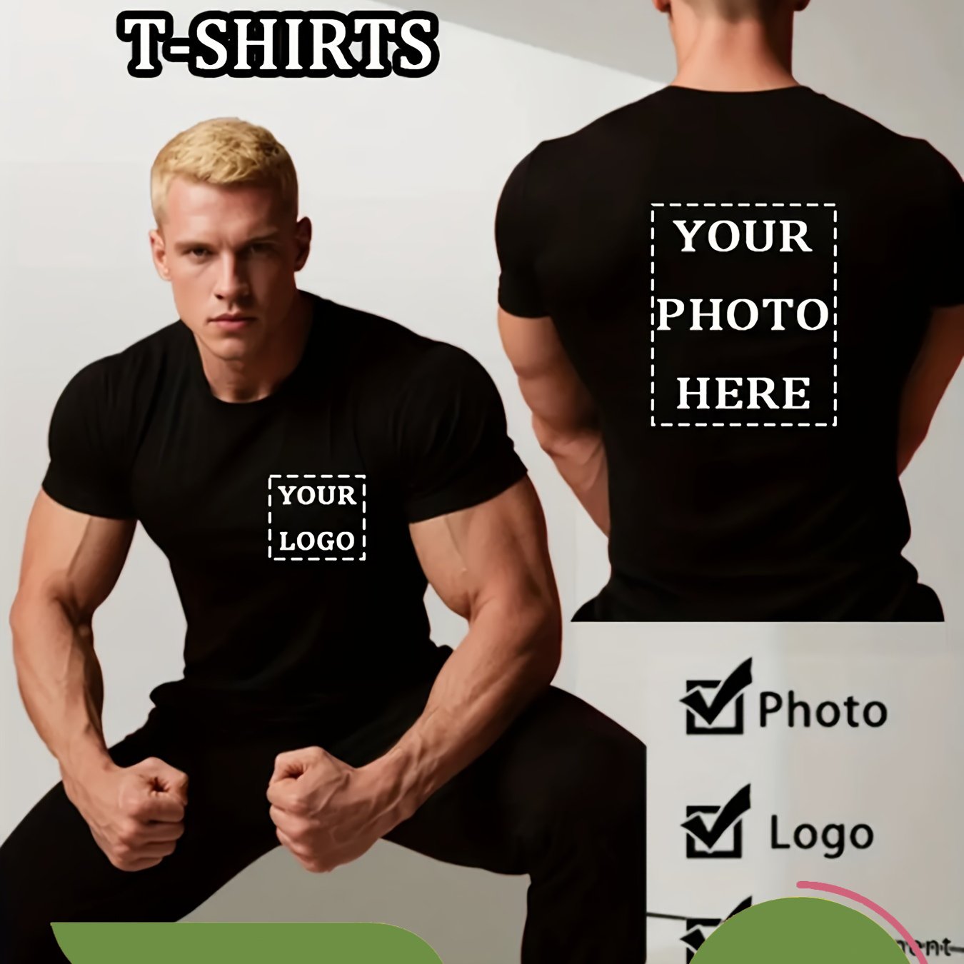 TEMU Custom Size Men's T-shirt - Personalized Design/logo/pattern - Short Sleeve Round Neck, Father's Day Gift, Suitable For Running, Tennis, Gym,
