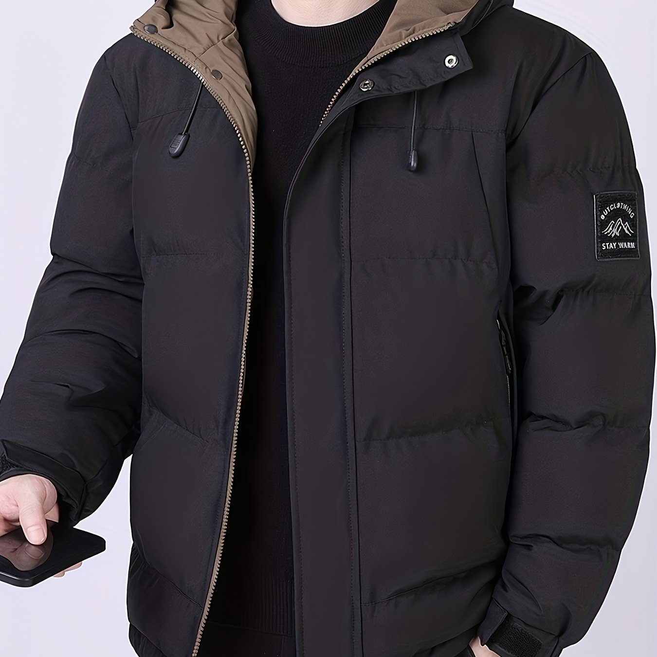 TEMU Hooded Padded Coat, A Trendy, Versatile, Fashionable, Comfortable, And Warm Padded Outerwear For Men, Suitable For Autumn And Winter. Ideal For