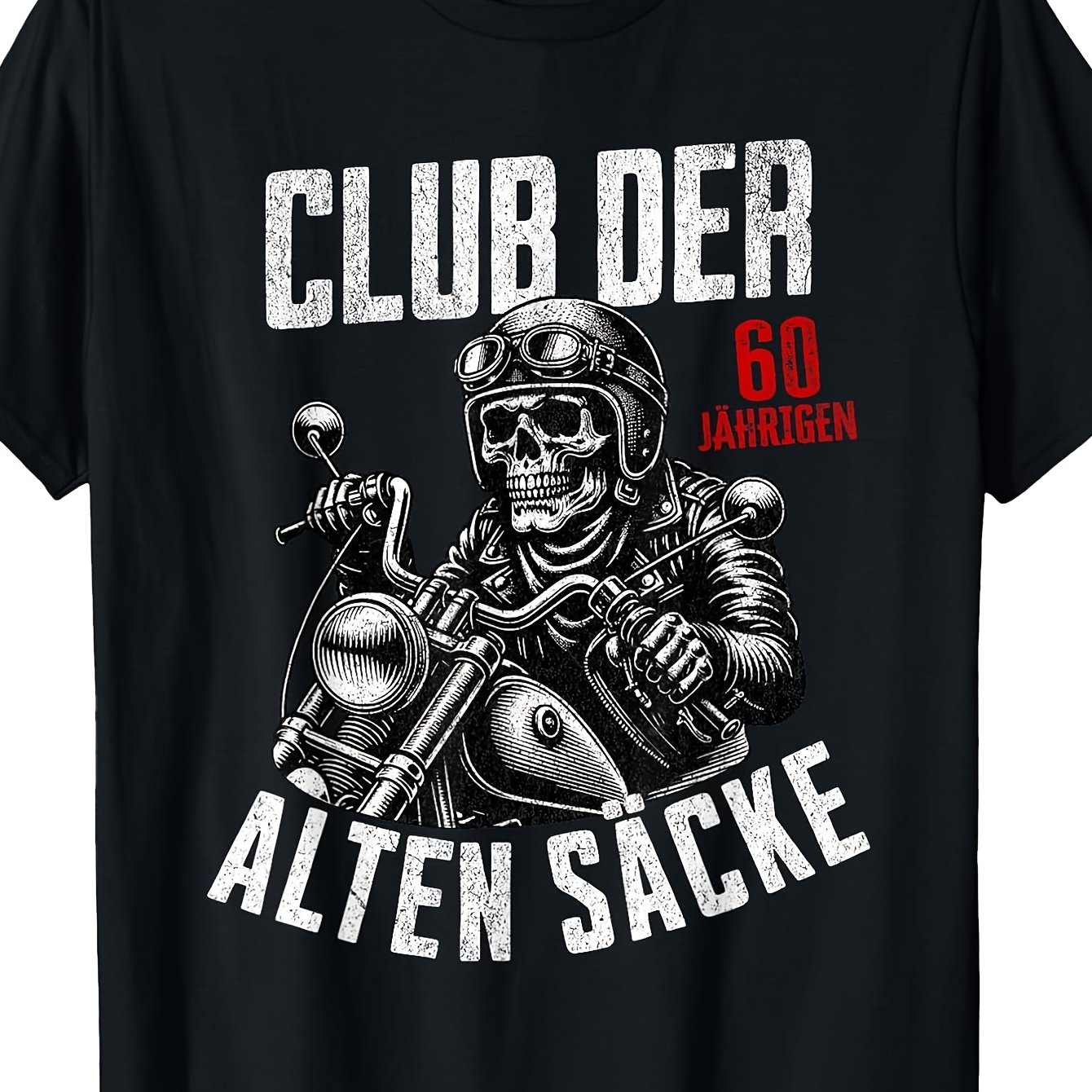 Image of 60th Birthday Biker T-shirt For Men & - 60 Years Motorbike Rider, Soft Round Neck Suitable For Home, Gifting, Work, Outdoor - Bohemian Style, Valentine's Day, Mother's Day - Unisex Motorbike Apparel
