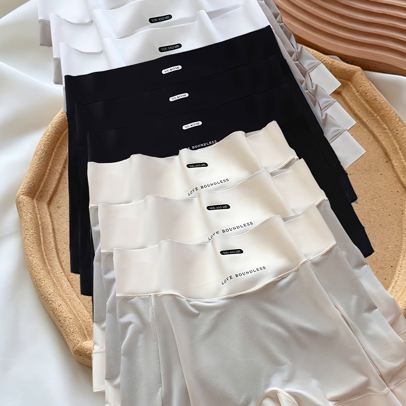 TEMU 9pcs Women's Boxer Shorts, High-waist Tummy Control Anti-sheer Seamless Soft Comfortable Breathable High-elastic Home Sports Women's Safety