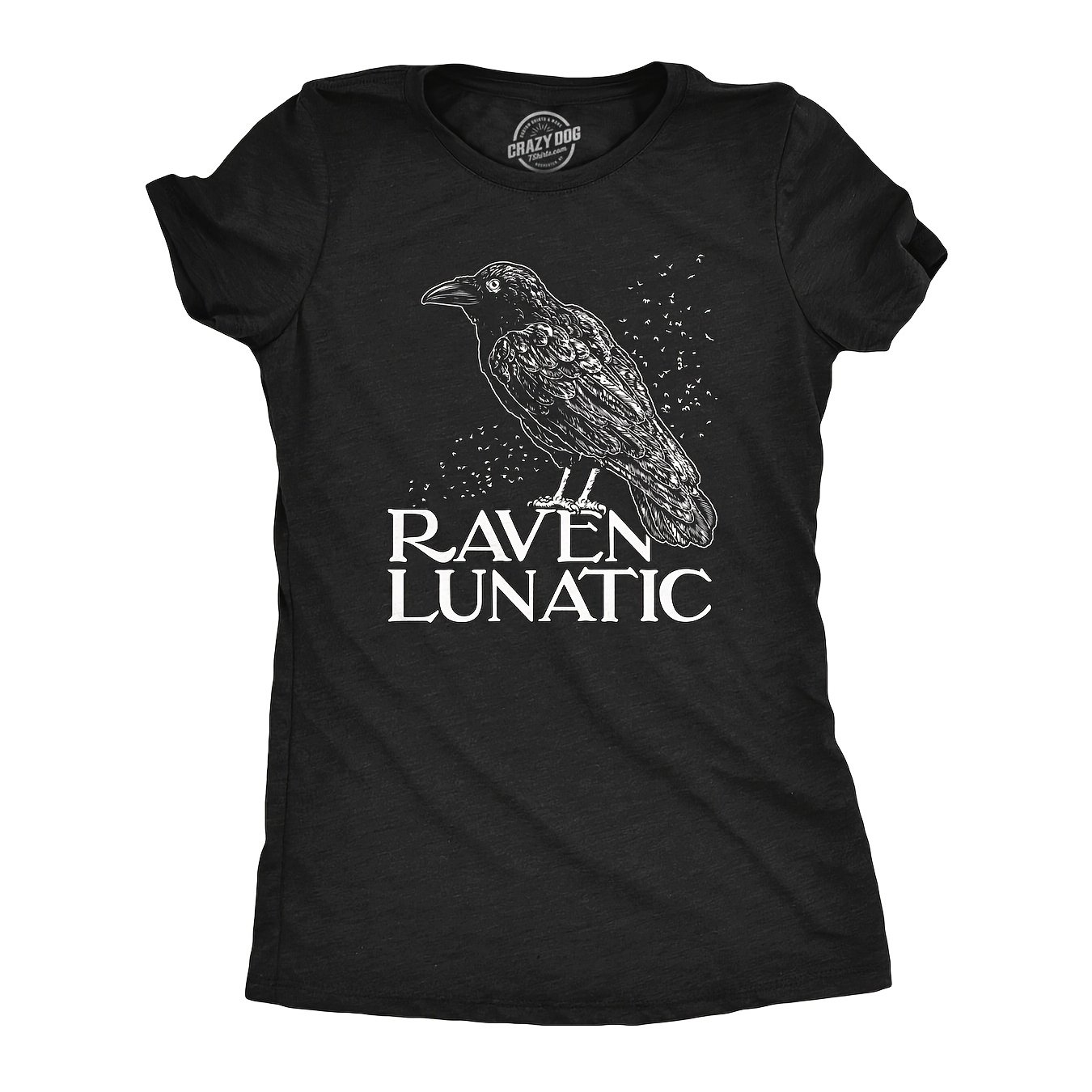 TEMU Plus Size, Ladies' Lunatic T-shirta Humorous Tee For Dark Crow Enthusiastsfeaturing A Comfortabl Unisex T-shirt Loose