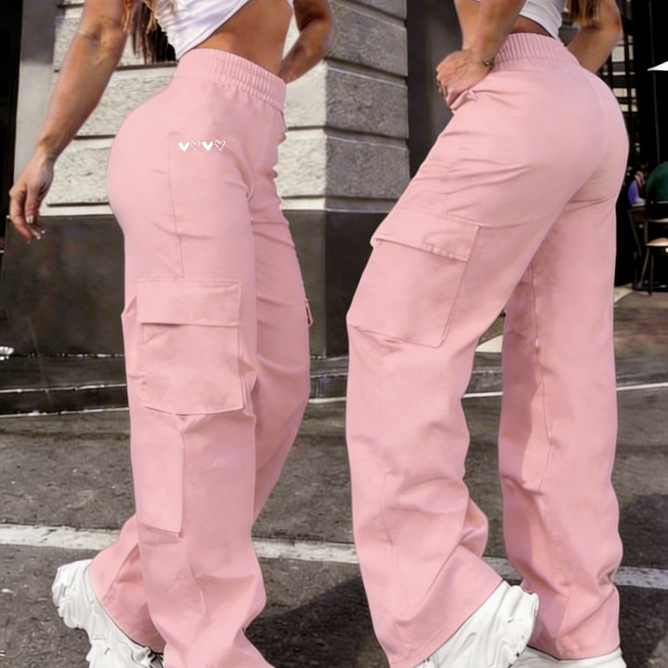 TEMU Y2k Spicy Style Outfit, Style Cargo Pants, High-waisted Loose-fit Casual Pants