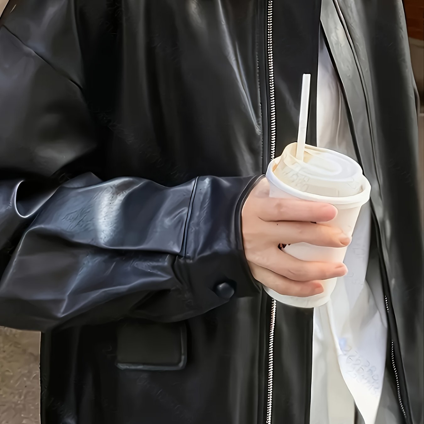 vintage short real leather jacket けん Women's Loose PU Faux Leather Short Jacket With Belt Women's