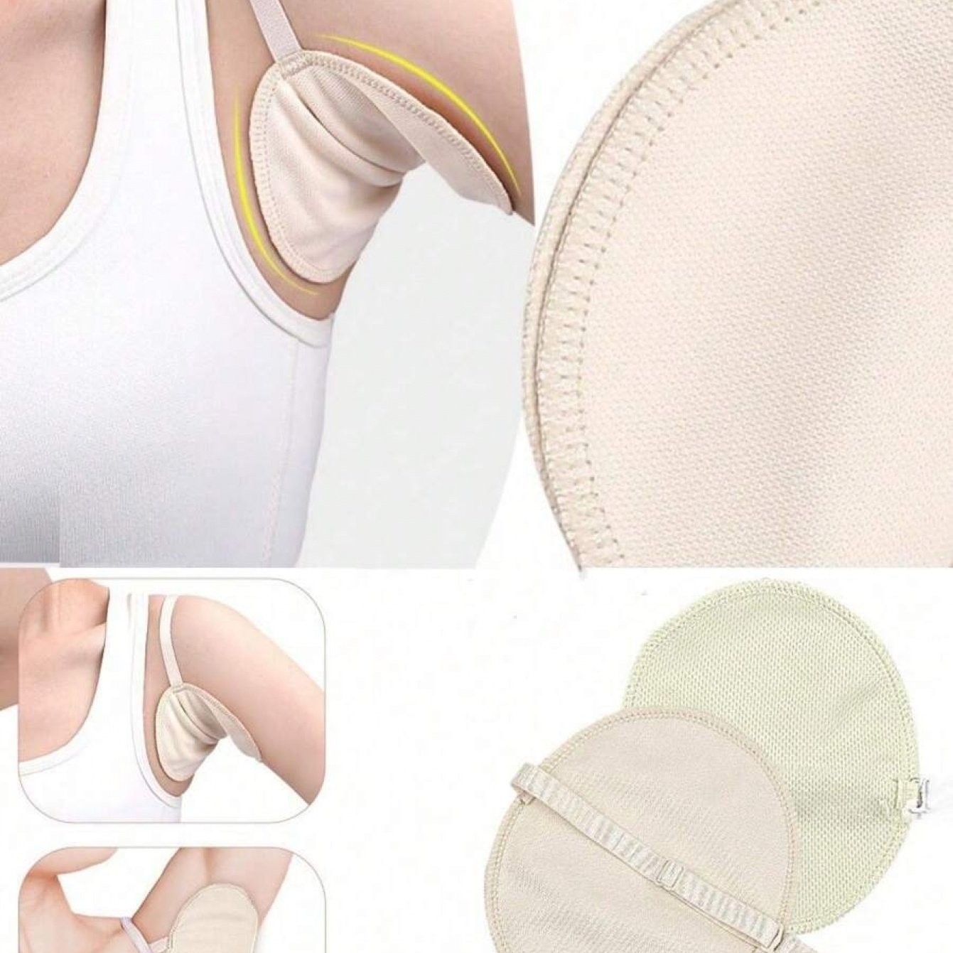 Image of 2pcs Breathable Sweat Absorbing ; Washable, Anti-odor, For Summer; For Outdoor ; Reusable