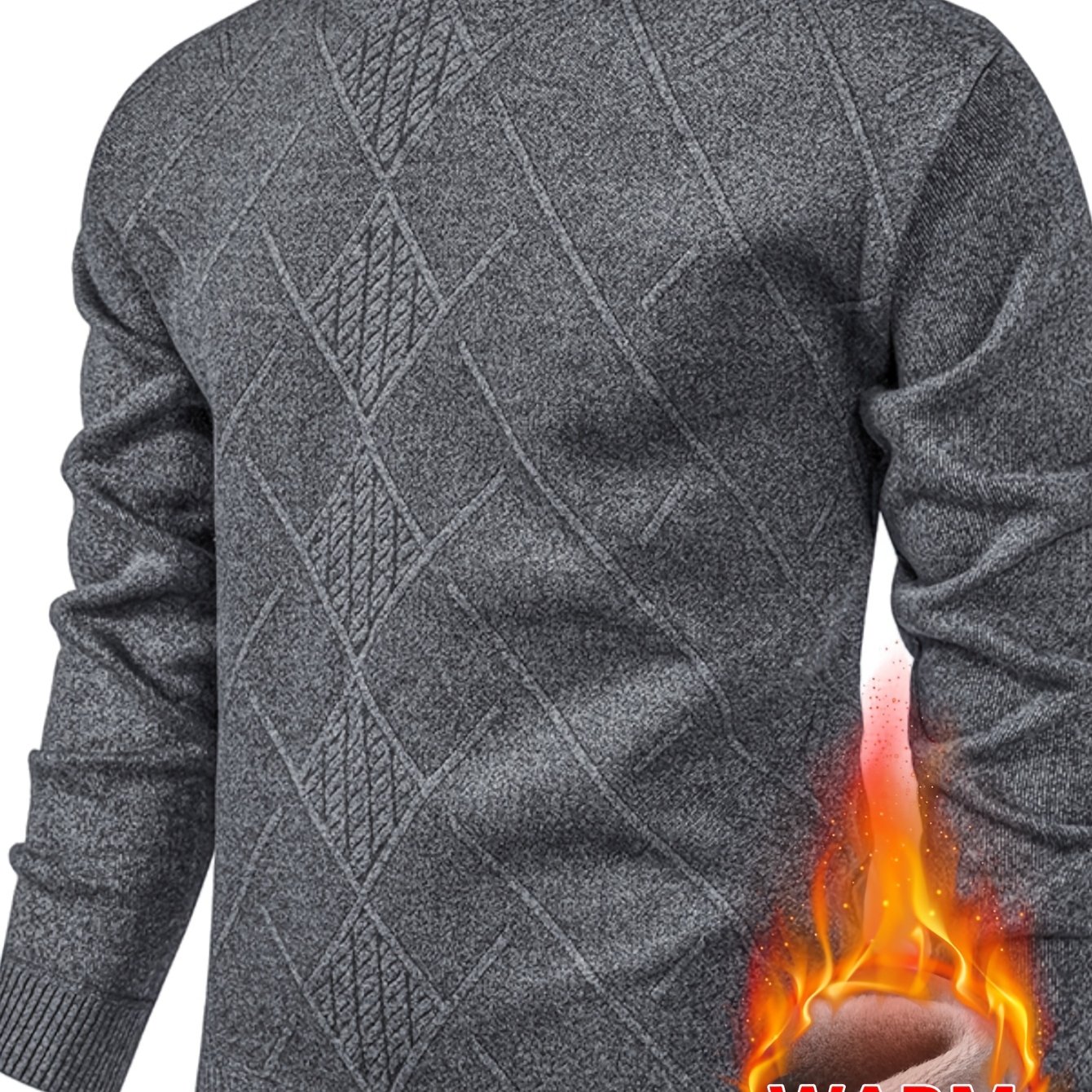 TEMU Casual Commuter Sweater, Round Neck, Warm, Autumn Essentials