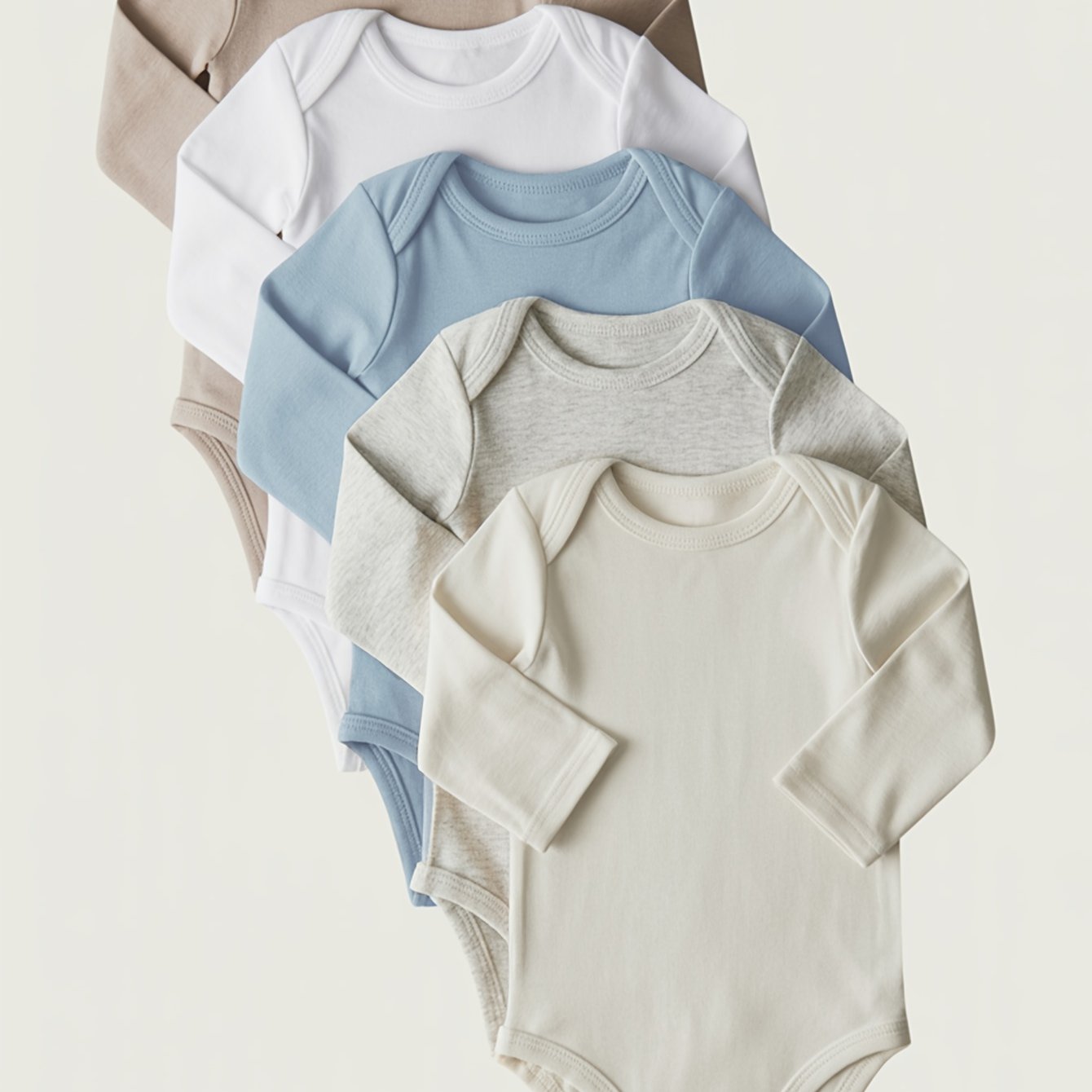 4pcs Set, Items . Boys' Long-sleeve Romper With Triangle Crotch. Simple Solid Color, Autumn/winter Style. Soft And Comfortable Boys' Triangle Romper. For , Perfect For Outdoor