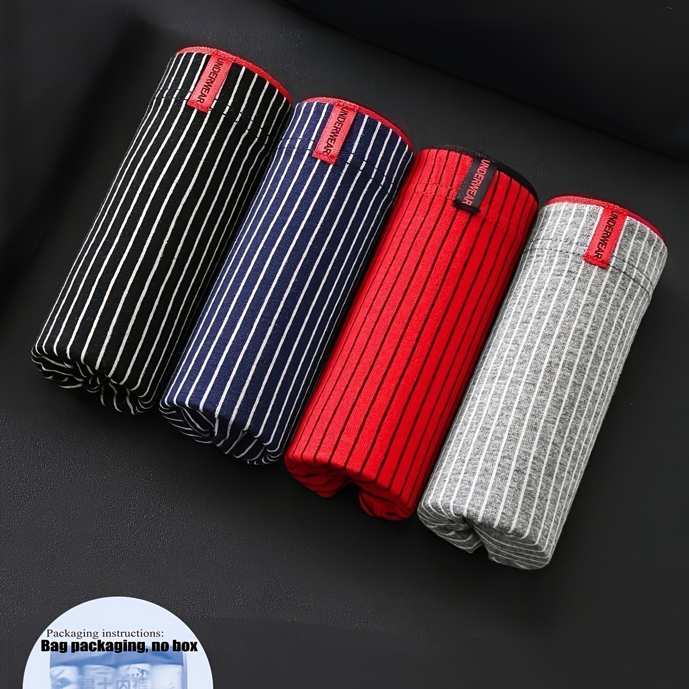 4pcs Of Men's Sexy Shorts, Comfortable And Soft Underwear, Breathable Boxers, Solid Boxers