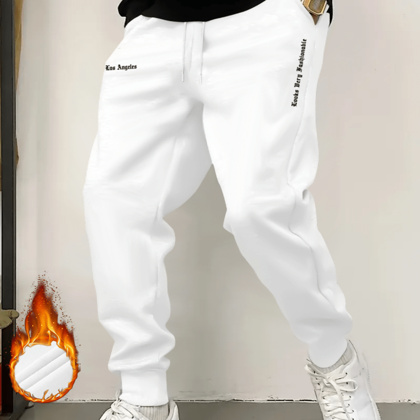 TEMU -garde Fashion Print Men's Casual Long Pants With Drawstring Elastic Waist