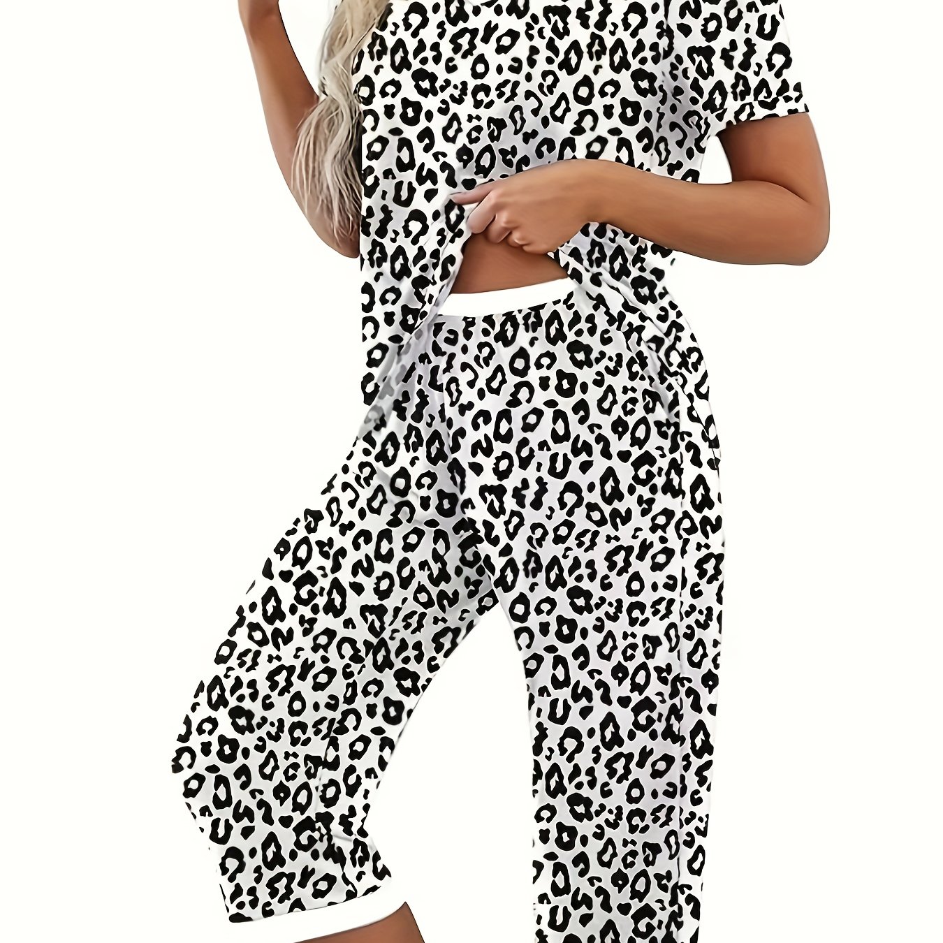 Large Size Leopard Pajama Set