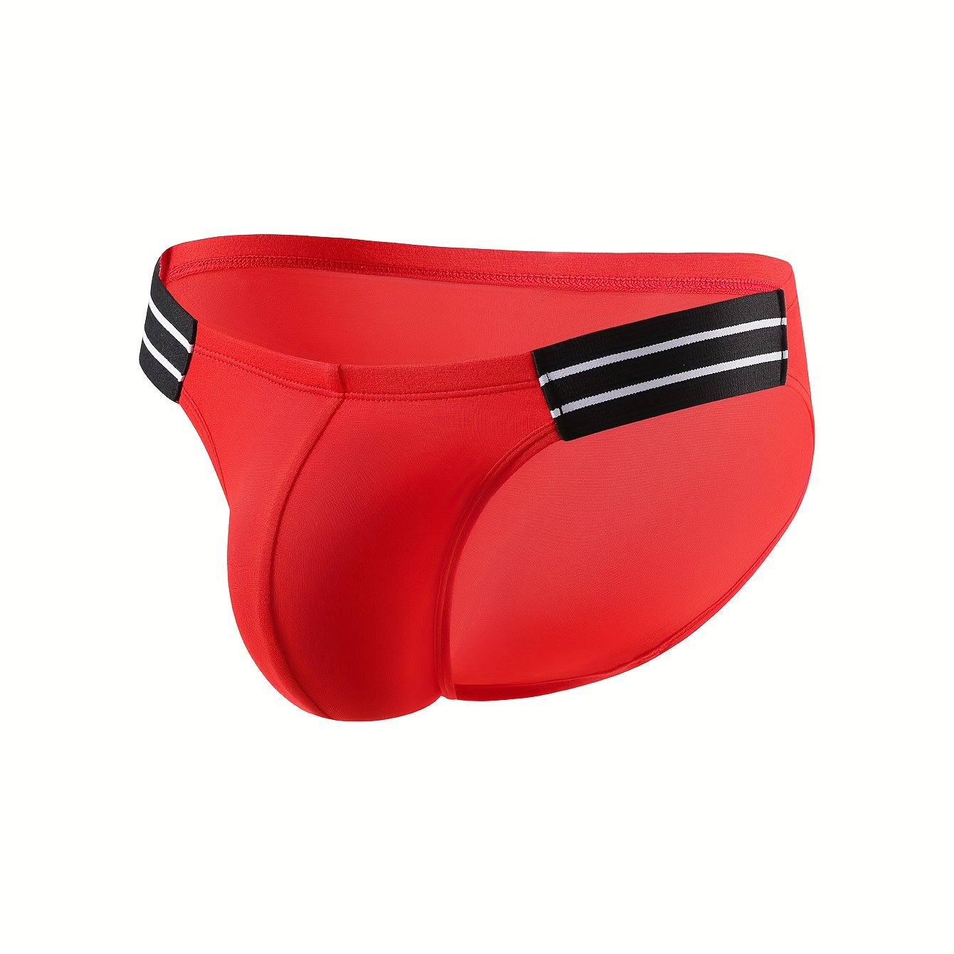 TEMU 1pc Men's Striped Waistband Comfortable Breathable Briefs